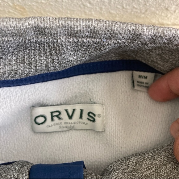 Orvis Jacket EGray Blue Bonded Mesh Full Zip Fleece Outdoors Men’s  Sz M - Picture 5 of 16